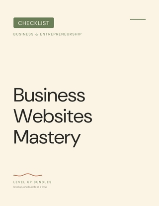 Business Websites Mastery - Checklist