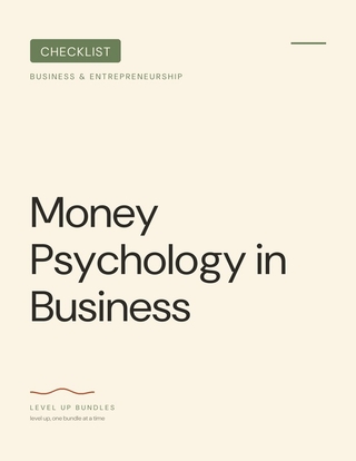Money Psychology in Business - Checklist