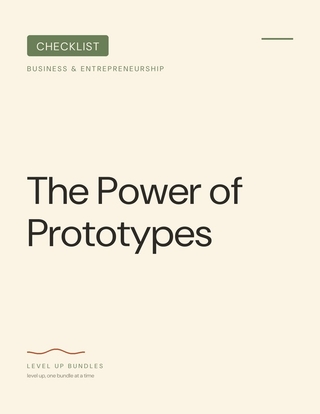 The Power of Prototypes - Checklist