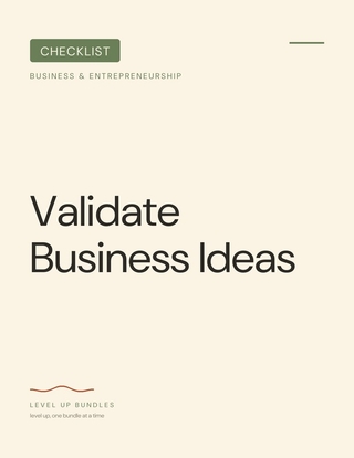 Validate Business Ideas - Checklist