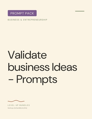 Validate business Ideas - Prompts