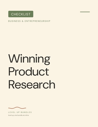 Winning Product Research - Checklist