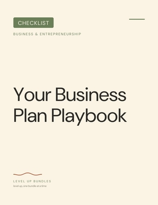 Your Business Plan Playbook - Checklist